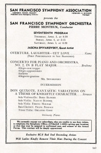 1952 Monteux Brahms program